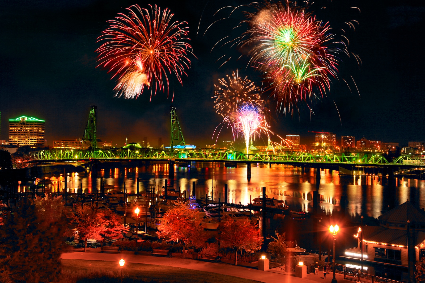 Fireworks over Portland