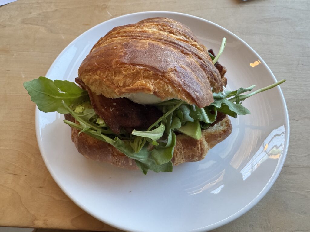 bacon breakfast sandwich from Sparrow in Bend, Oregon
